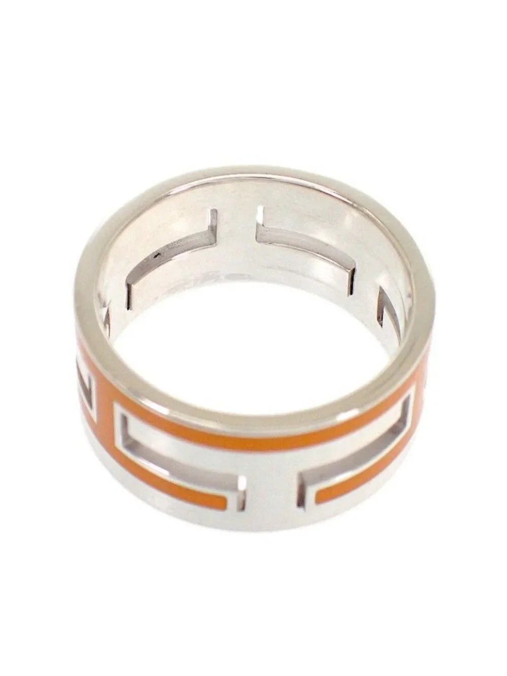 Hermes Move Ash Ring 53 925 Sterling Silver Orange